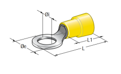 Očko izolované 4,3mm žlté