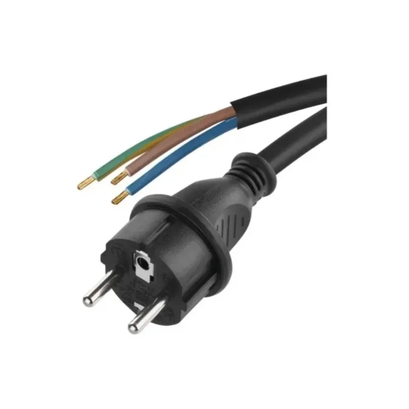 Flexo šnúra gumová 3× 2,5mm2, 3m, čierna