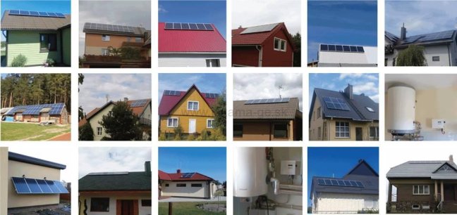 Fotovoltaický set ohrevu TÚV 2,25 kWp MONO - SET podľa typu strešnej krytiny: Falcovaný plech