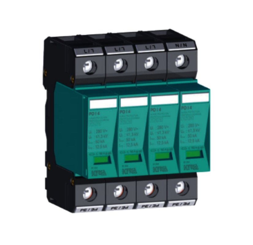 Zvodič prepätia AC - Kiwa PO I 4 280V/12,5kA (Typ 1+2+3)