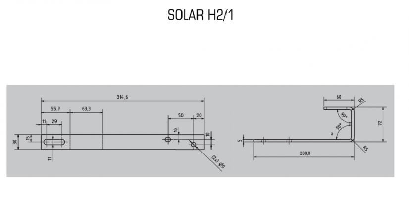 Strešný hák SOLAR H2/1