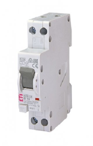 Chránič prúdový s nadprúdovou ochranou KZS-1M 1p+N A B16/0,03 6kA (ETI)