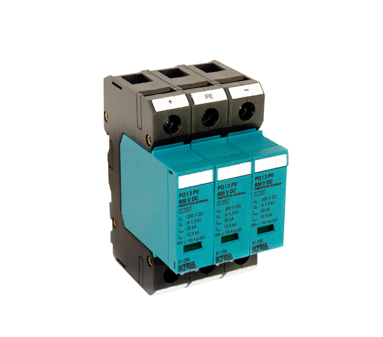 Zvodič prepätia - Kiwa PO I 3 PV 600V DC/12,5kA (Typ 1+2) Zvodič prepätia - Kiwa PO I 3 PV 600V DC/12,5kA (Typ 1+2)