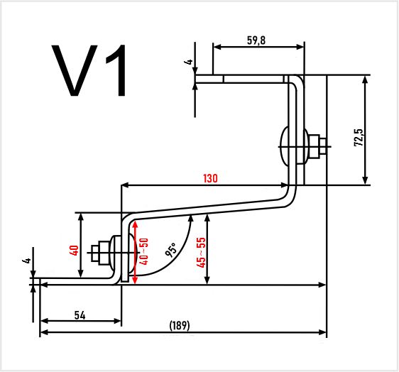 Držiak Vario JH - nastaviteľný V1 (nerez A2)